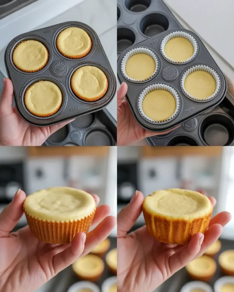 Standard muffin tins, mini cheesecake pans, or cupcake liners all work