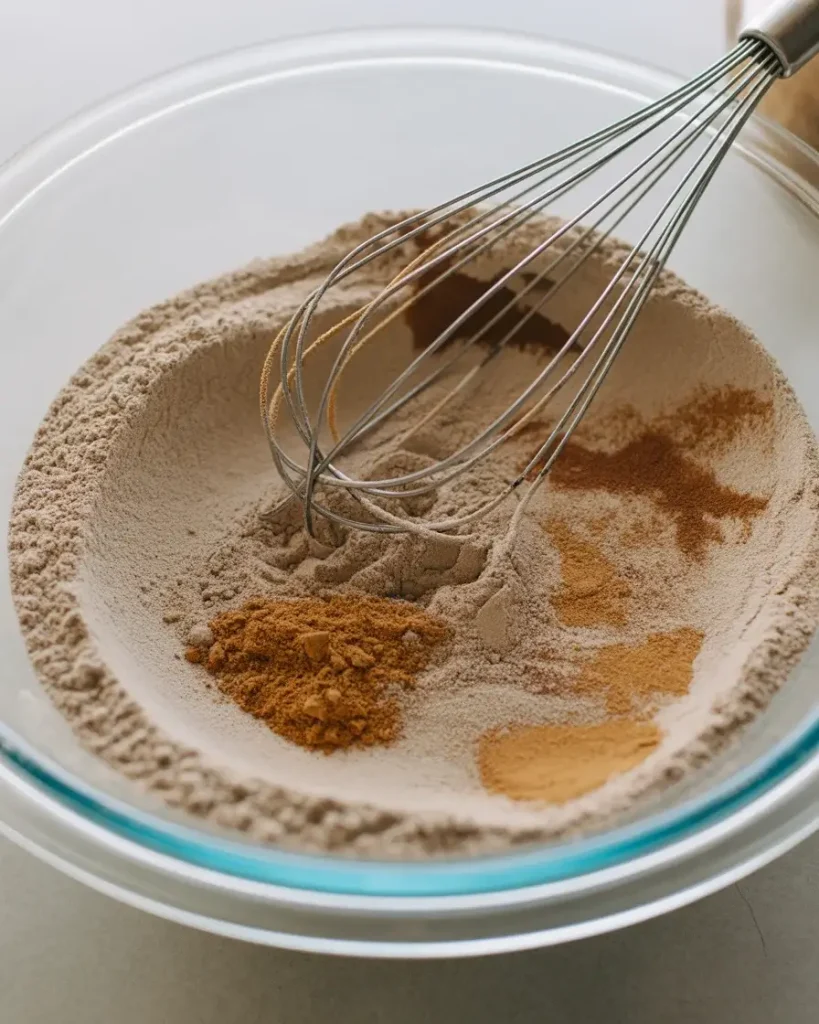 Warm spices whisked into flour for perfectly distributed flavor