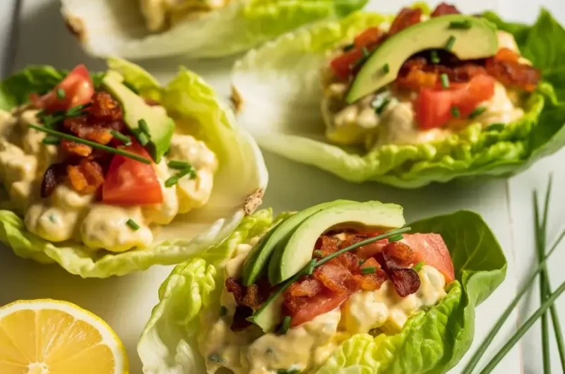 BLT Egg Salad Lettuce Wraps