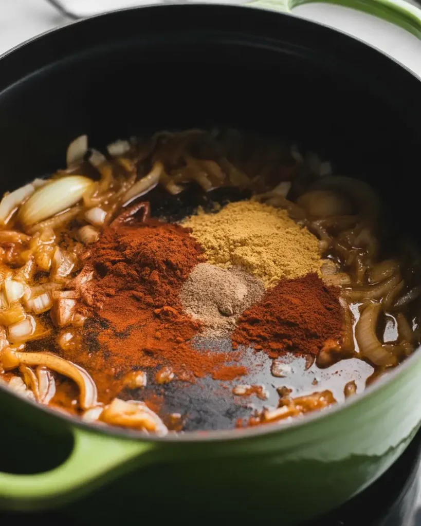 Blooming smoked paprika, cumin, and chipotle in butter for deep smoky flavor