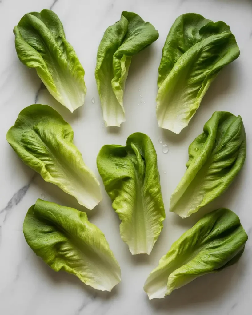 Butter lettuce cups naturally shaped and ready to hold the egg salad filling