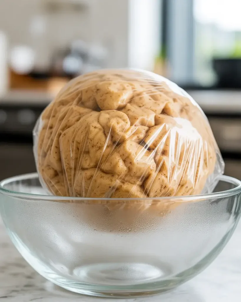 Chilling the dough for 30 minutes is essential for thick, chewy cookies.