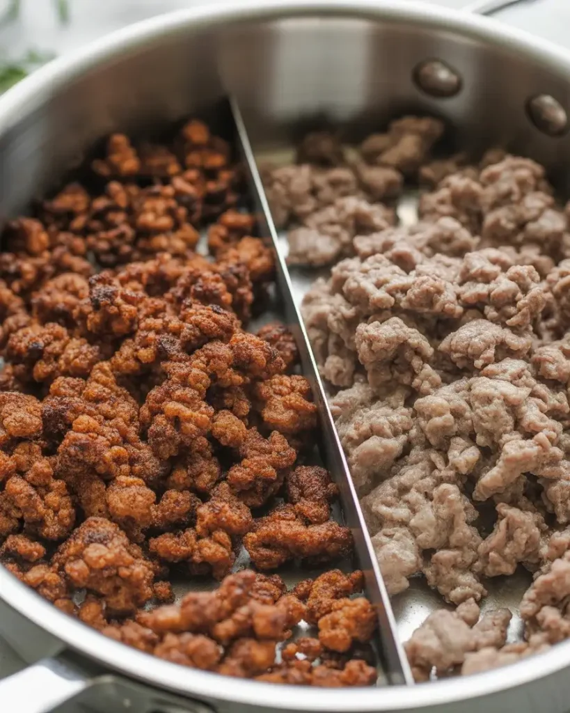 Crispy caramelized beef versus gray steamed beef - pan temperature makes all the difference