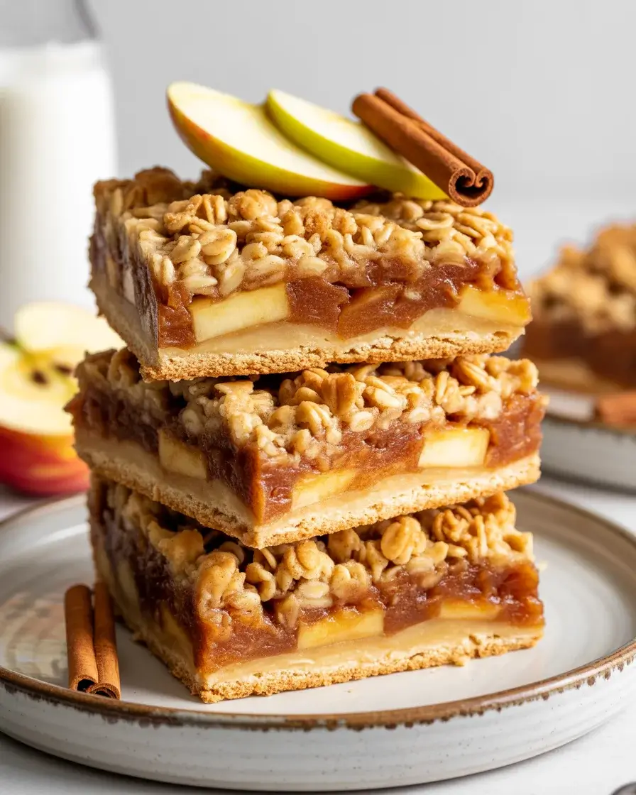 Delicious apple crisp bars with buttery crust and cinnamon apple filling