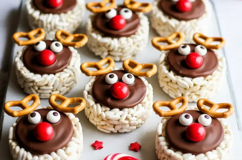 Reindeer Christmas Rice Cakes