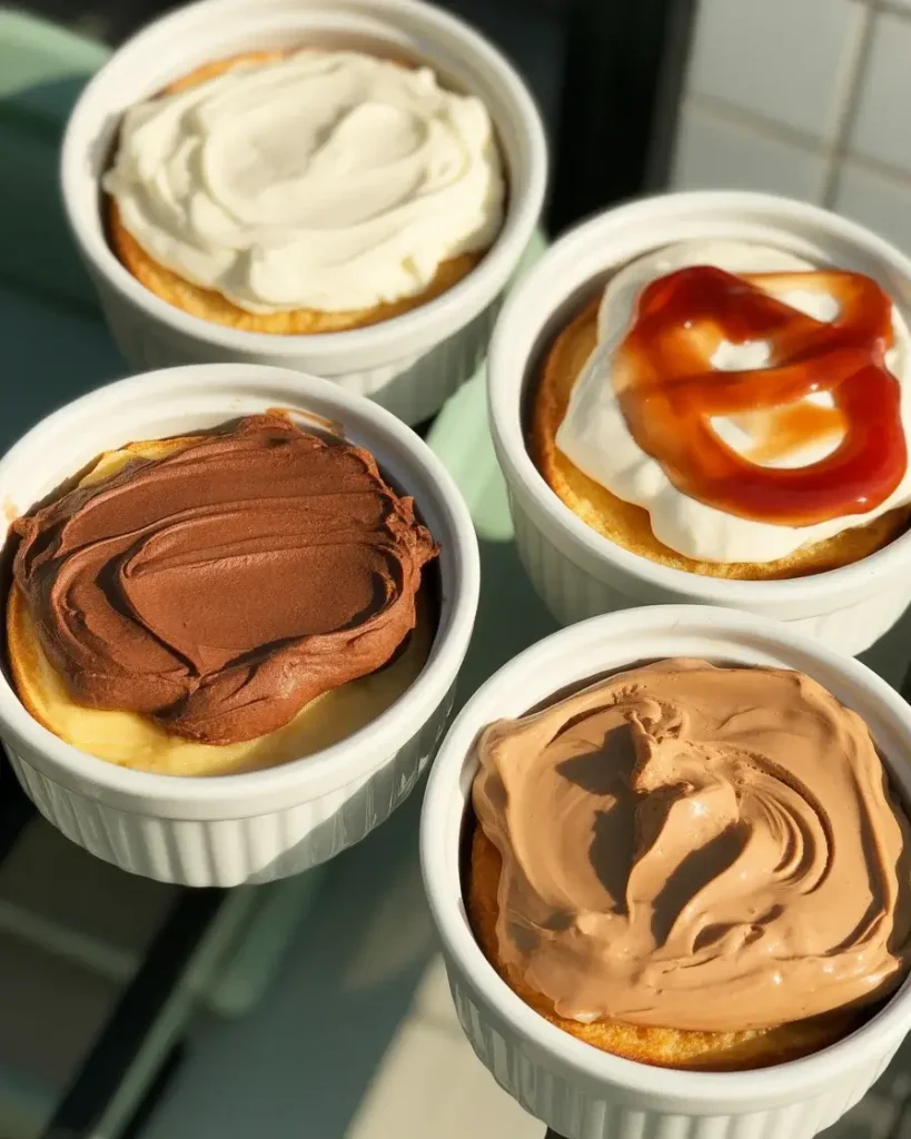 Four stuffed French toast filling options including Nutella, jam, cream cheese, and peanut butter