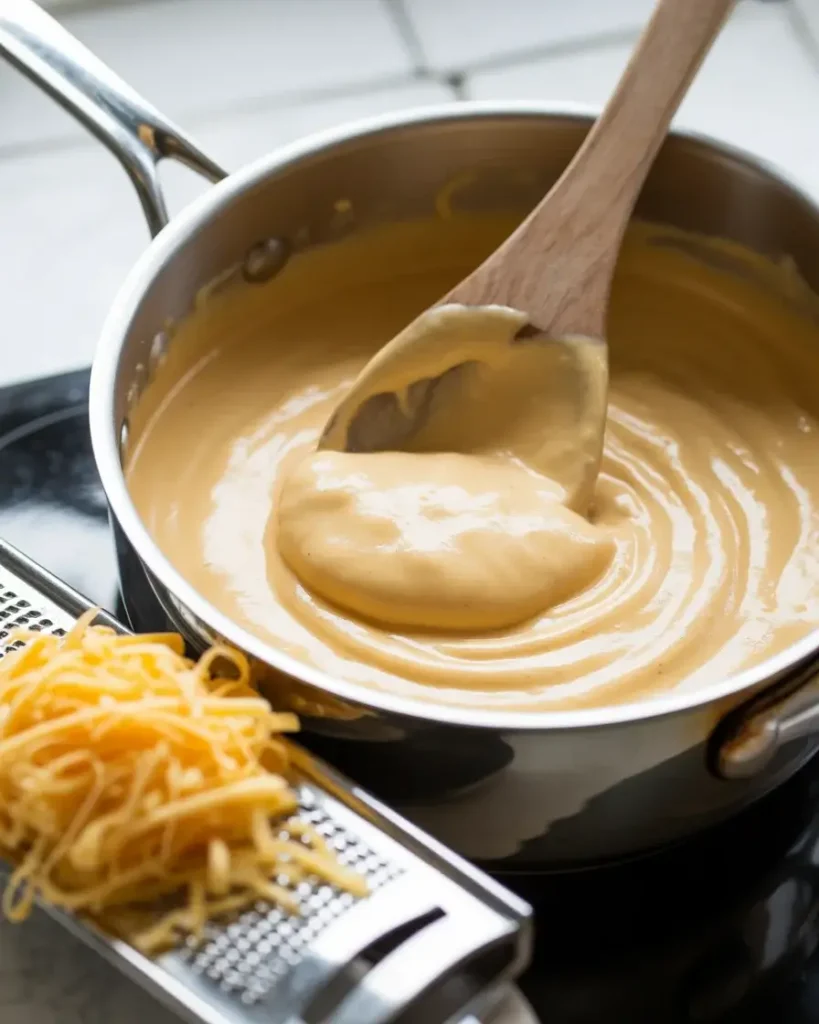  Freshly shredded Monterey Jack melts into a silky smooth queso without graininess