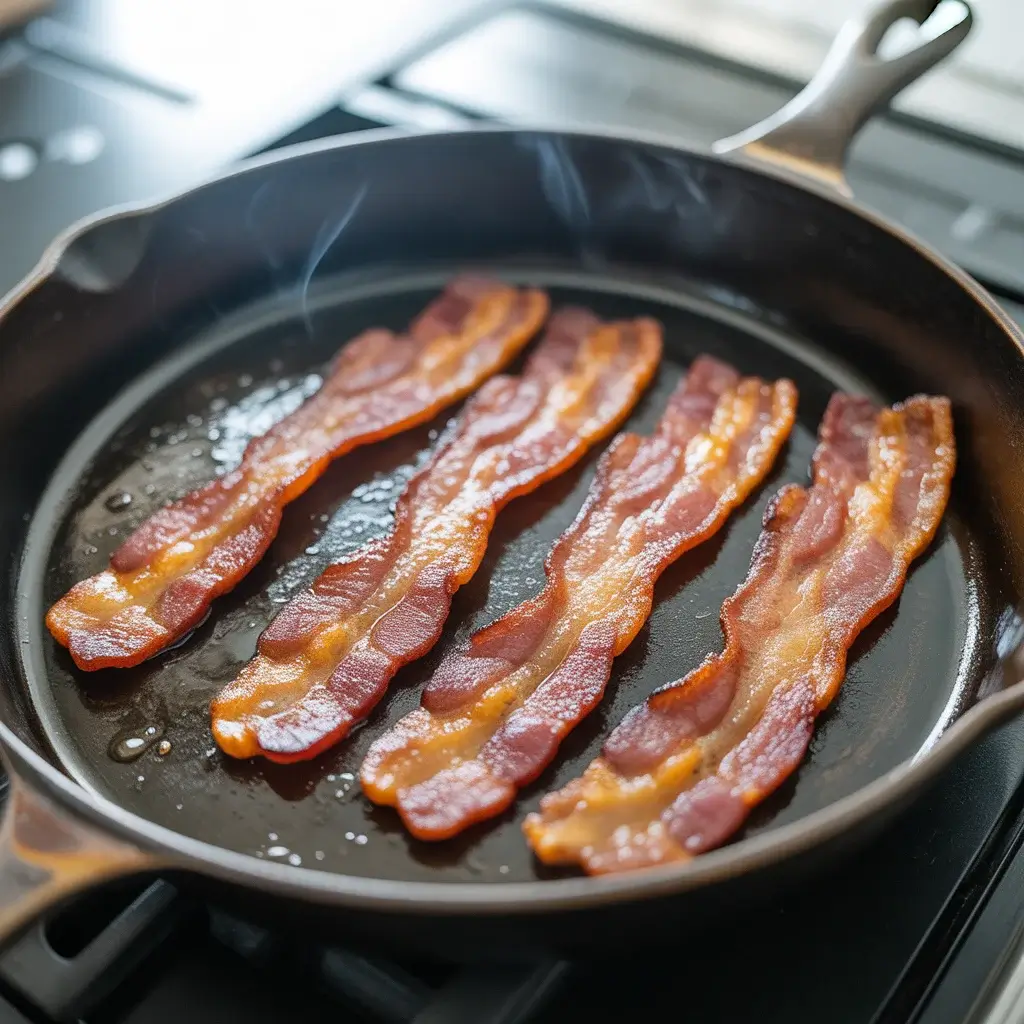 Frying thick-cut bacon until deeply golden gives the salad its best smoky crunch
