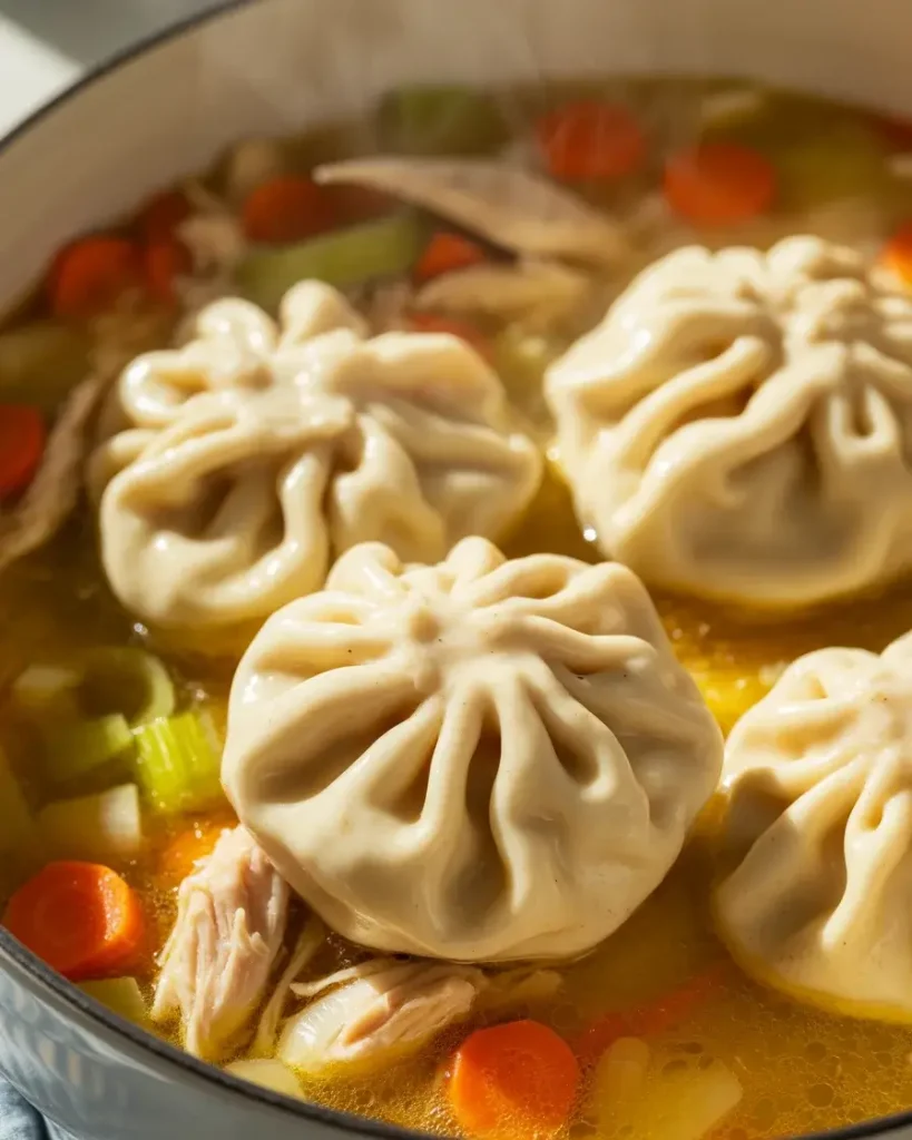 Fully cooked ricotta dumplings floating in golden broth - firm, matte, and pillowy