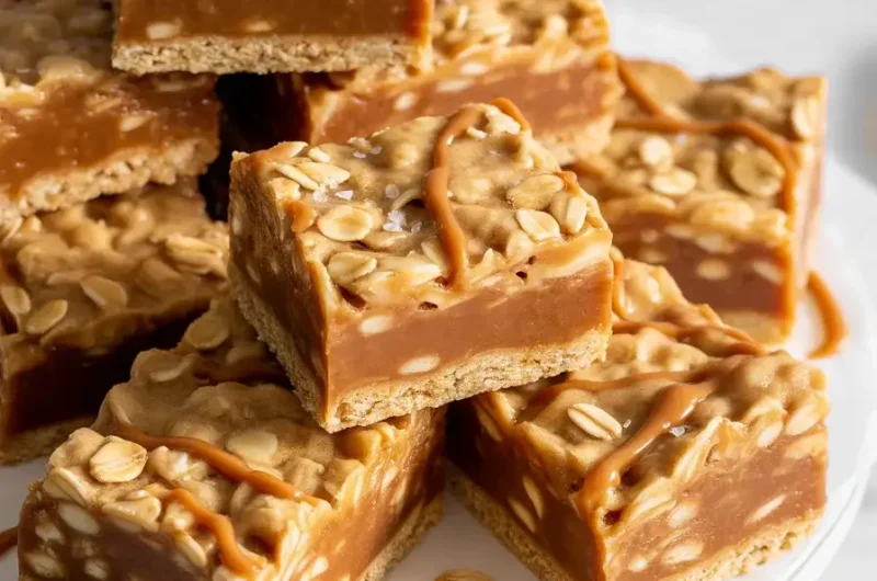 Salted Caramel Oat Cookie Bars