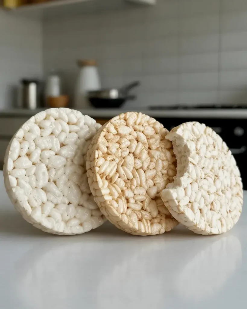 Plain round rice cakes compared by thickness - thicker ones hold decorations better