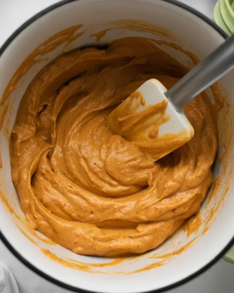 Pumpkin puree blended with buffalo sauce creates a bold, creamy slider filling