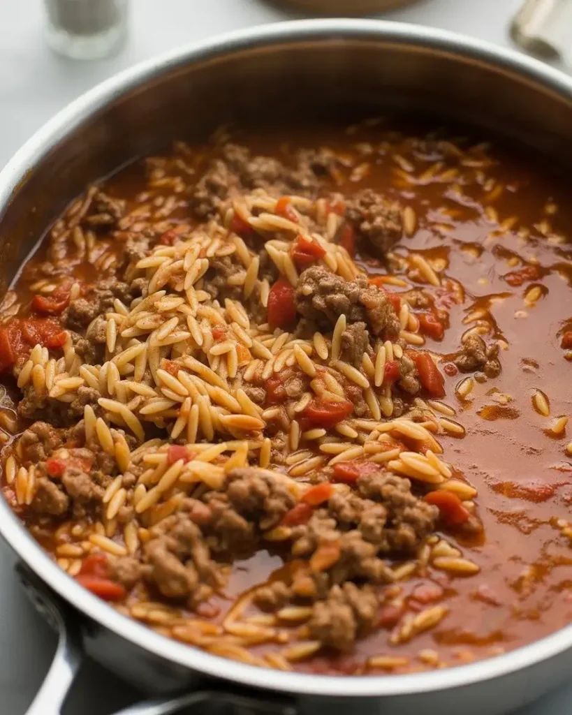 Simmer uncovered 10-12 minutes, stirring often, until orzo is tender