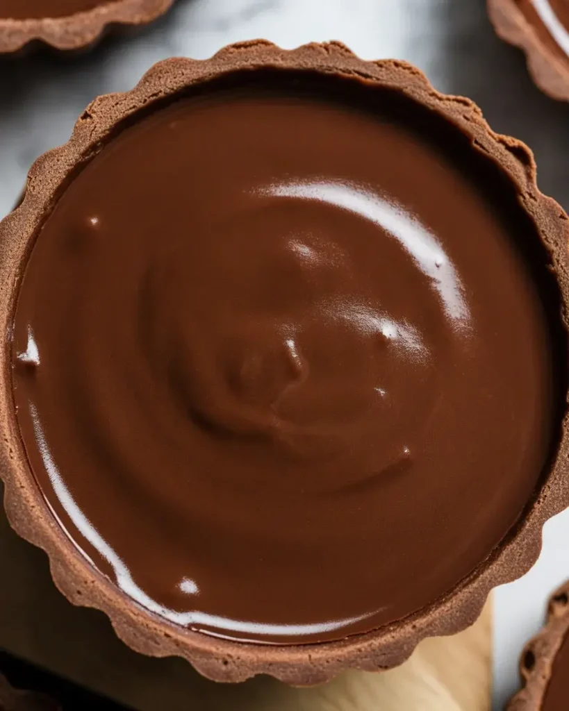 Smooth crack-free ganache surface achieved with proper temperature and technique