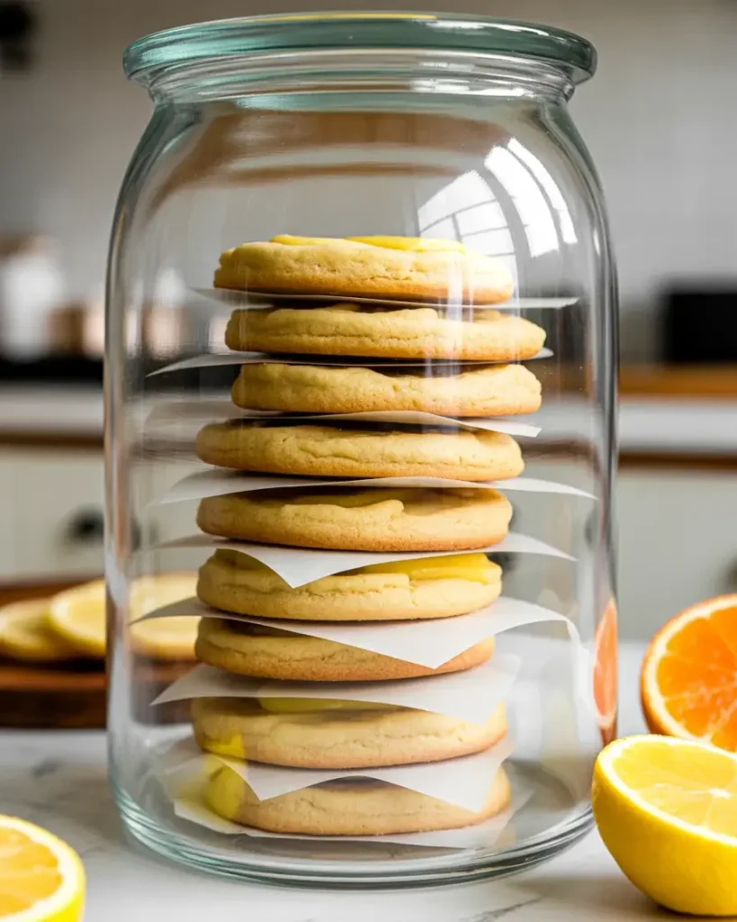 Stored citrus shortbread in an airtight glass jar stays crisp for up to 10 days