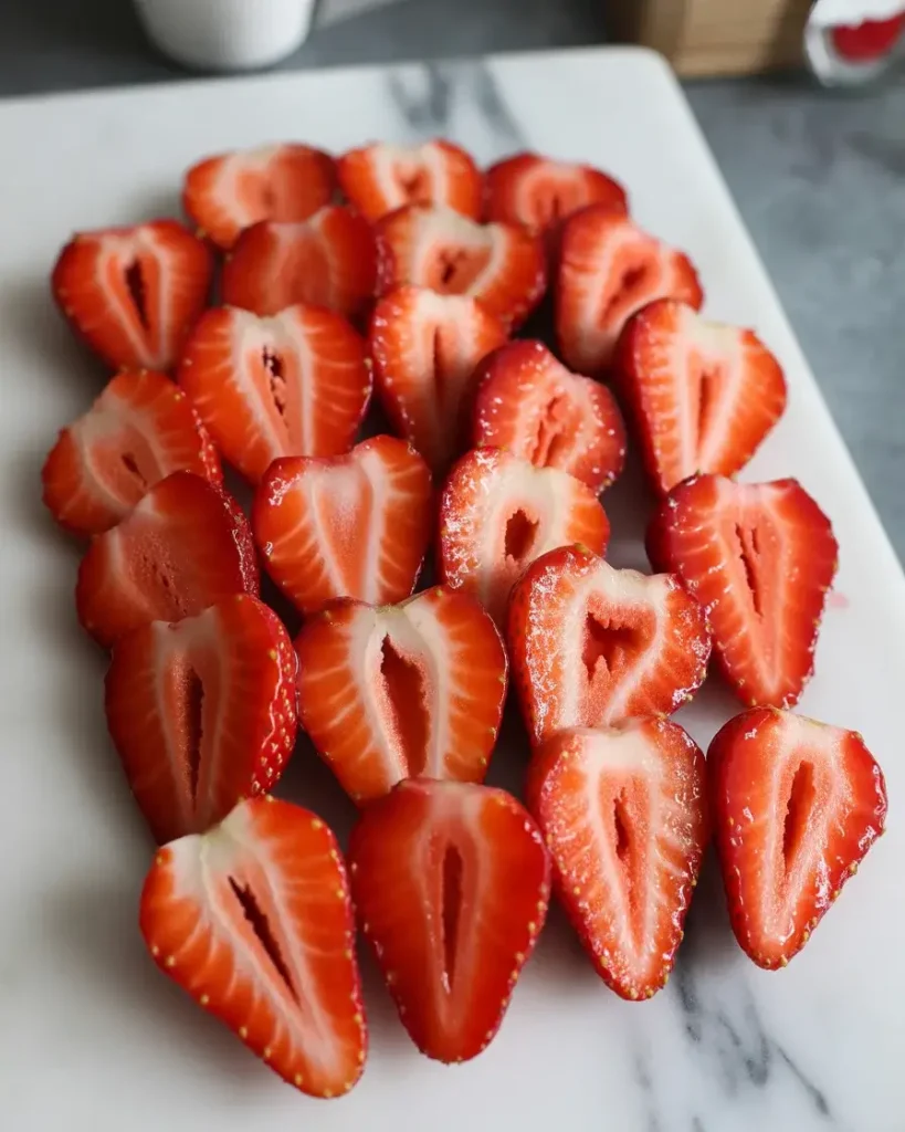 Strawberries glazed in warmed jam for a glossy patisserie-style topping