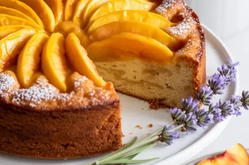 Lavender Peach Cake
