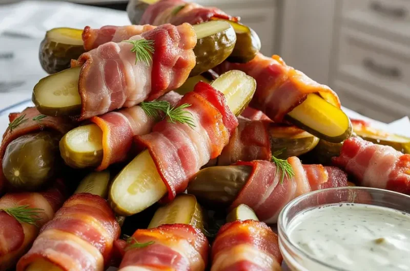 Air Fryer Bacon Wrapped Pickles