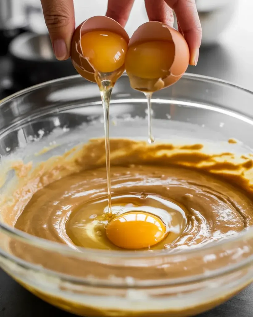 Adding eggs one at a time keeps the batter smooth and glossy