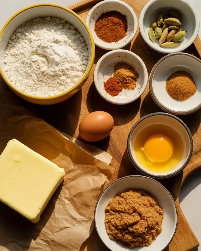 All ingredients measured and prepped for autumn spiced thumbprint cookies