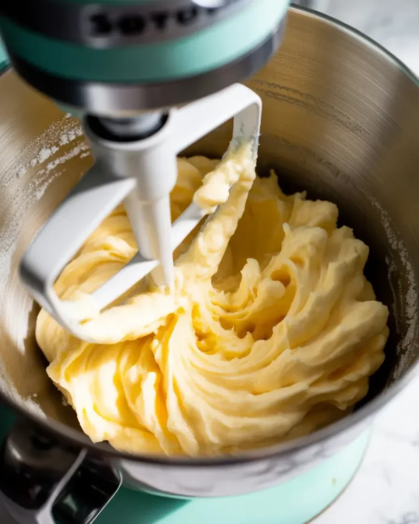 Butter and sugar creamed to a pale, fluffy consistency - the key to tender cookies