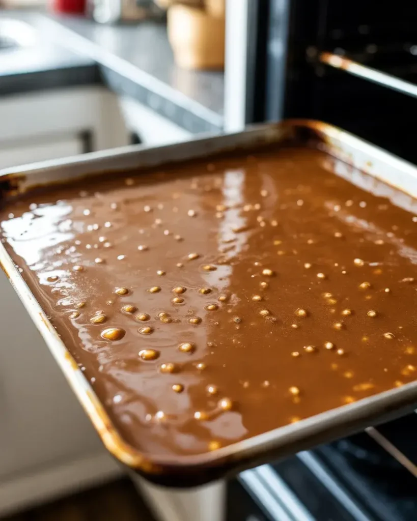  Caramel bubbling over crackers at 350°F after exactly 5 minutes of baking