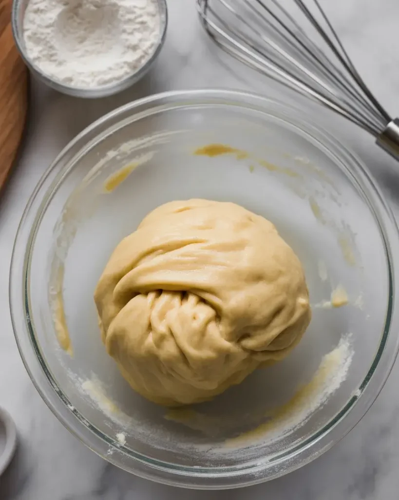 Cookie dough mixed just until combined - soft, smooth, and ready to roll