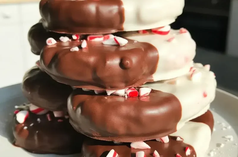 Peppermint Chocolate Dipped Cookies