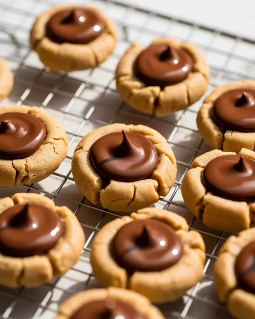 Fill each thumbprint with ganache and let set until chocolate loses its shine