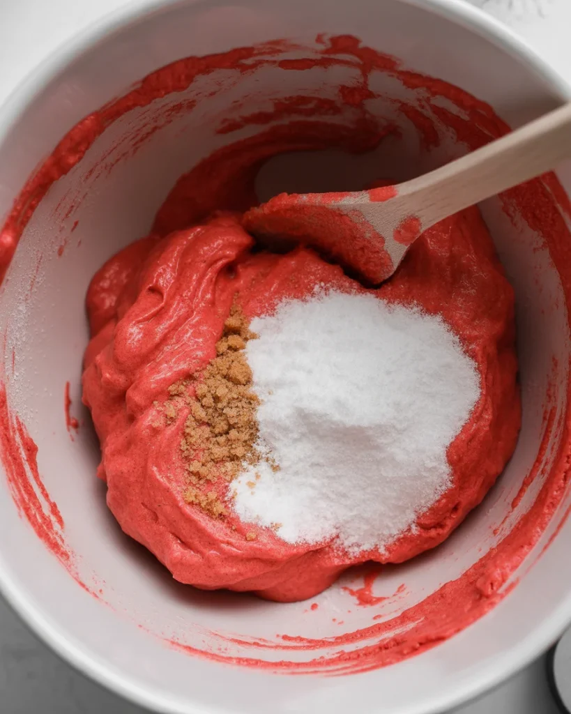  Gel food coloring creates a vivid, deeply saturated red that makes this dough stunning