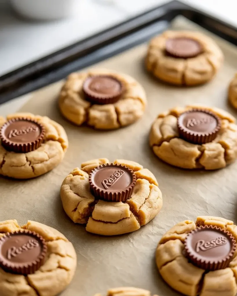 Press Reese's cups immediately into hot cookies straight from the oven