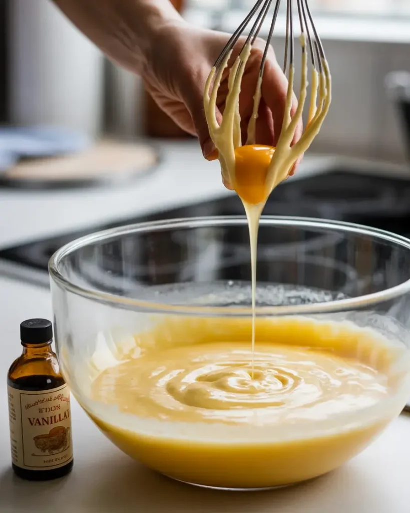 Adding egg yolk and vanilla for extra richness and fudgy texture