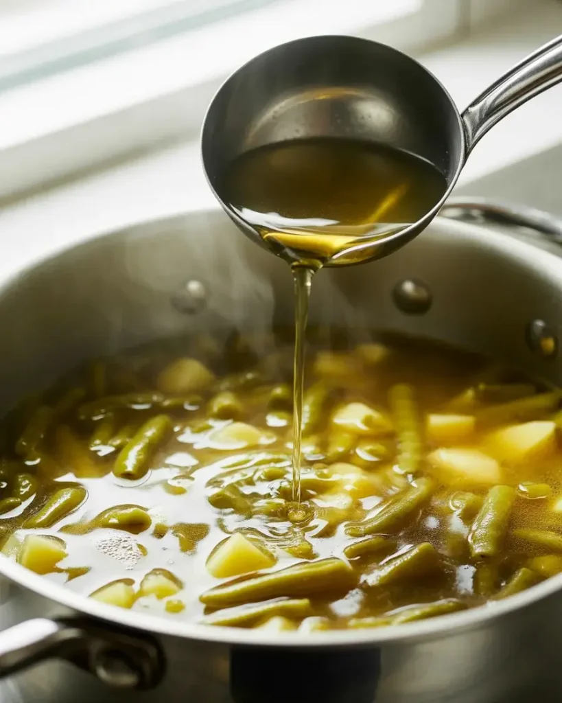 Adding white wine vinegar at the end for the classic German tangy finish