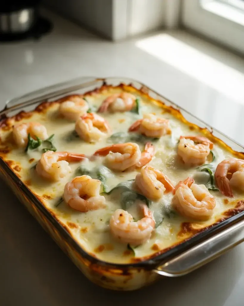 Baked lasagna with golden, bubbly mozzarella - let it rest before slicing
