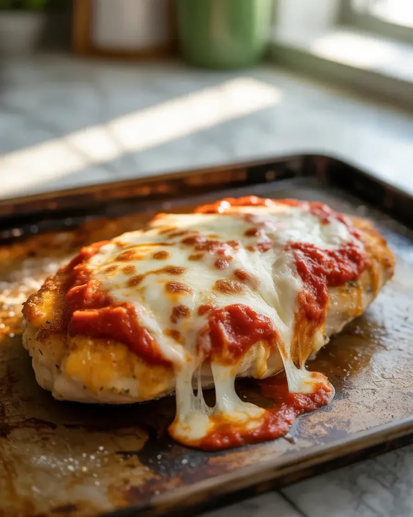 Broiled until mozzarella is golden and bubbling with a perfectly intact crispy crust