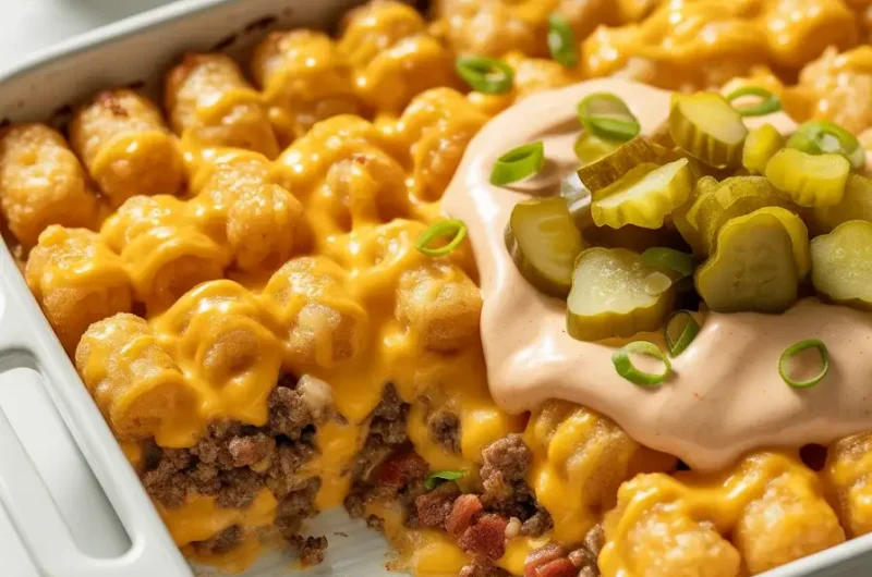 Cheesy Bacon Cheeseburger Tater Tot Casserole
