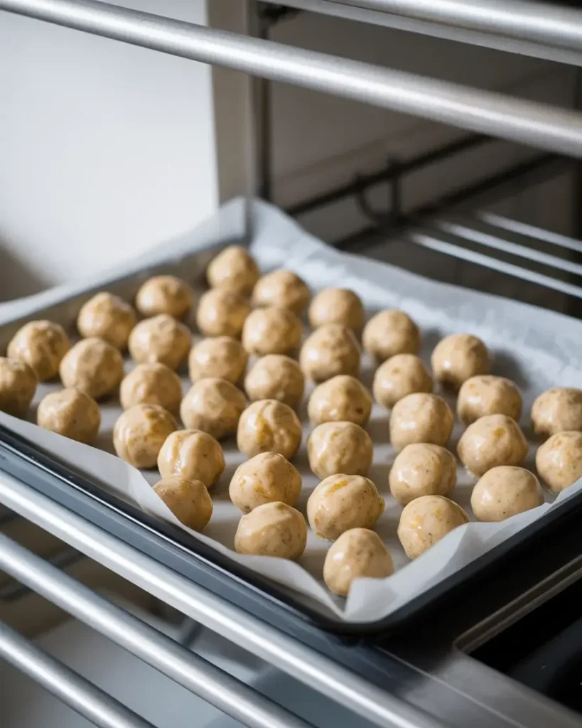 Chilling Reuben balls for 30 minutes before breading prevents them from falling apart in oil