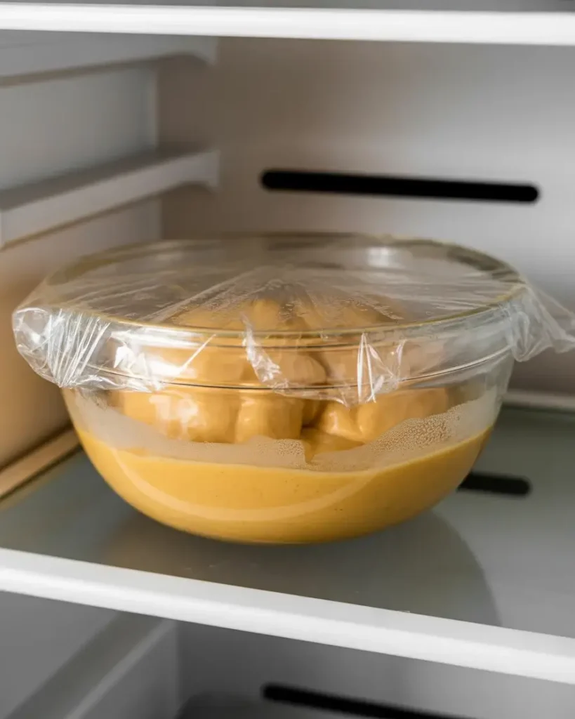 Chilling the orange cookie dough for 30 minutes for perfect shape and texture