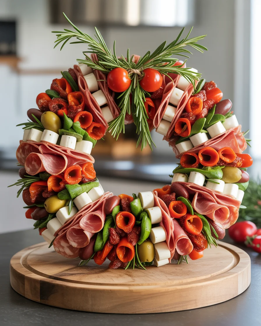 Christmas Antipasto Wreath