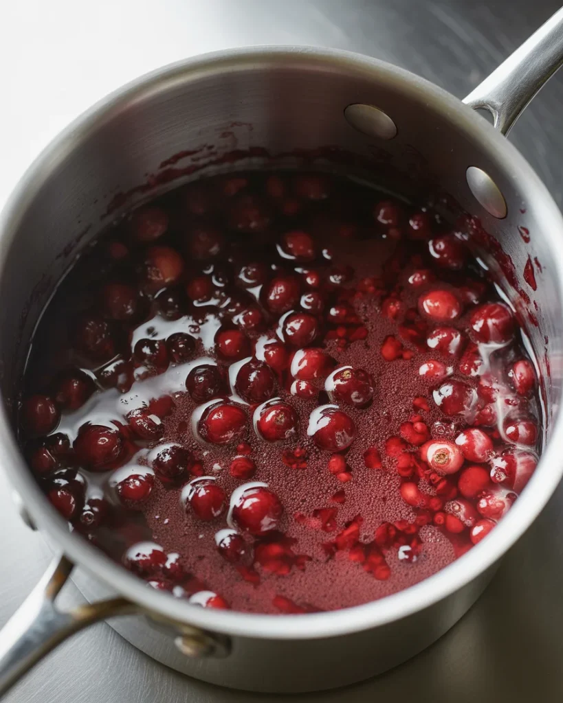 Cranberries cooked to a thick, jammy consistency with honey before mixing into butter
