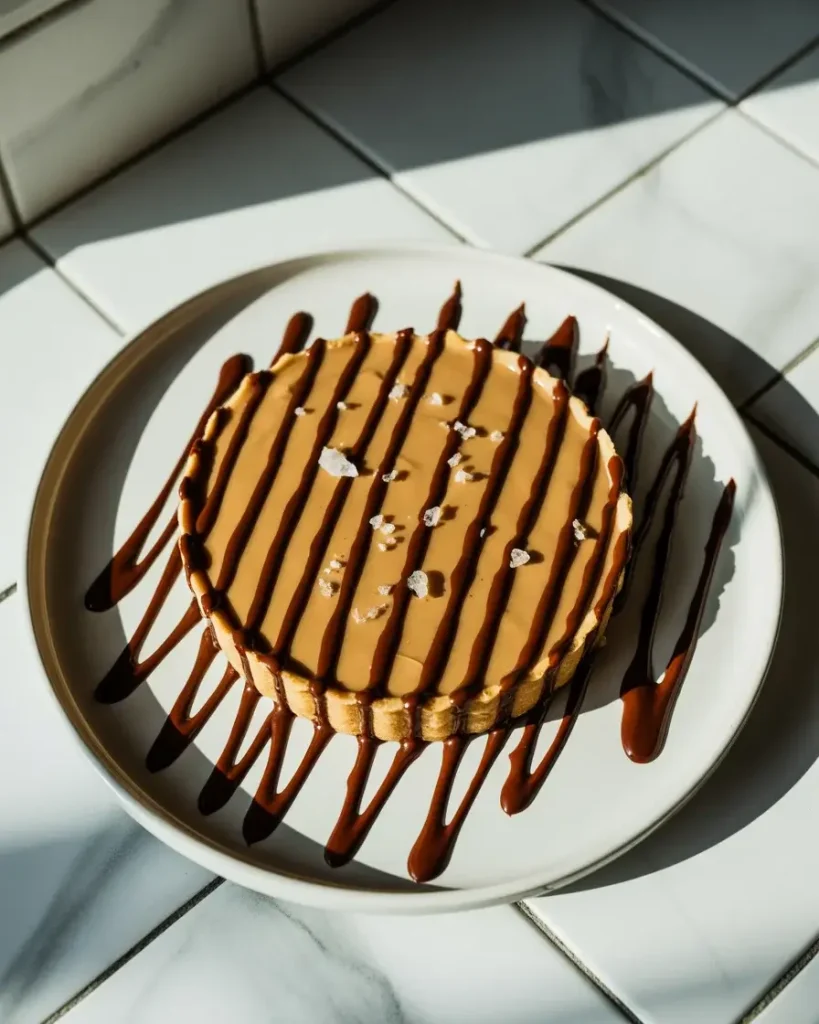 Drizzling dark chocolate and sea salt over the finished tart for a stunning finish