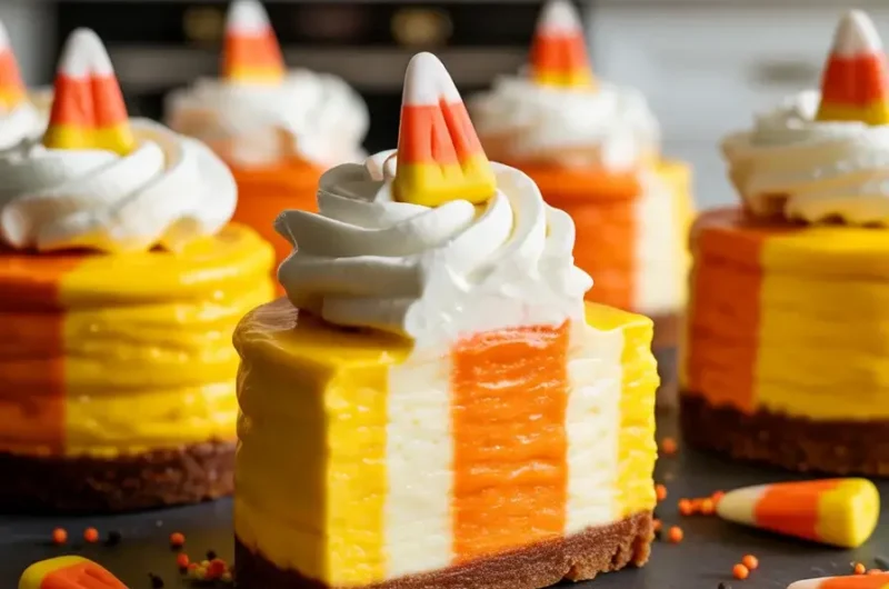 Candy Corn Cheesecakes