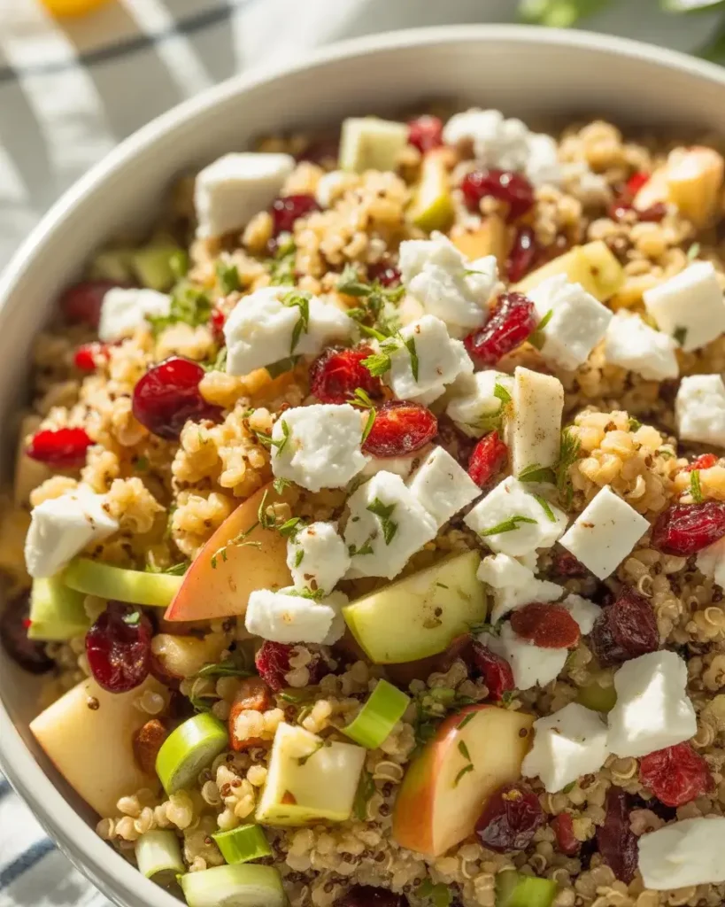 Finished salad with feta folded in gently to keep crumbles visible and intact