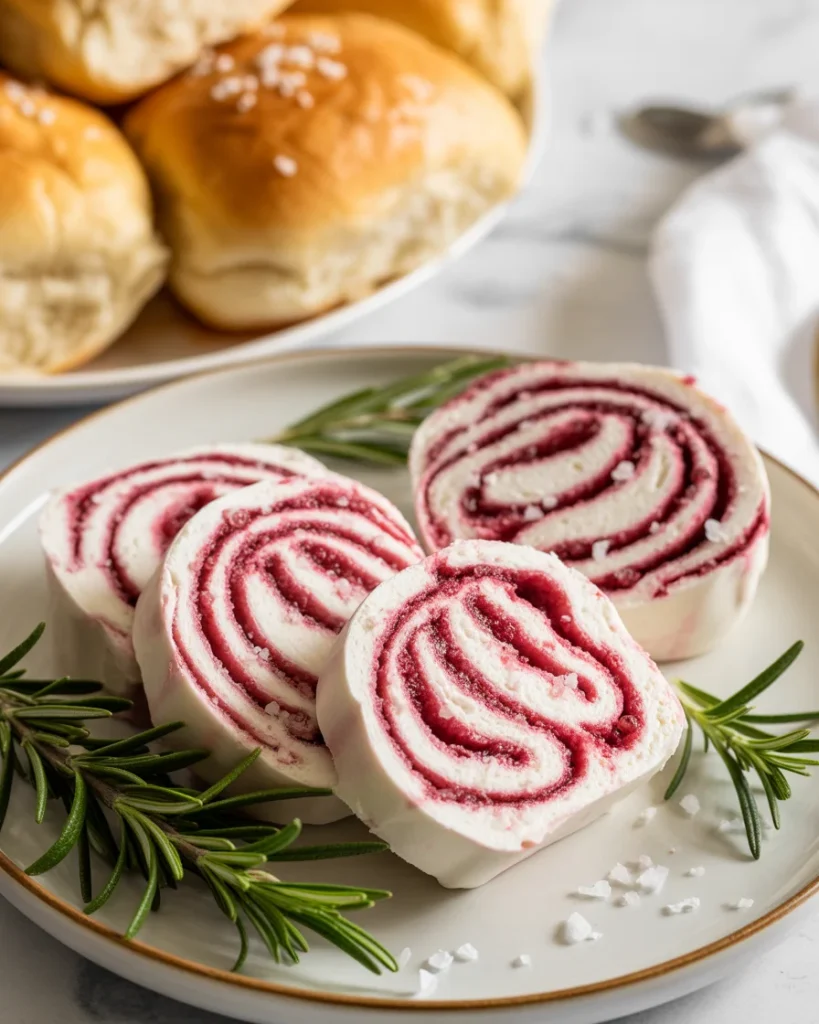Fold gently to keep gorgeous pink cranberry swirls throughout the butter