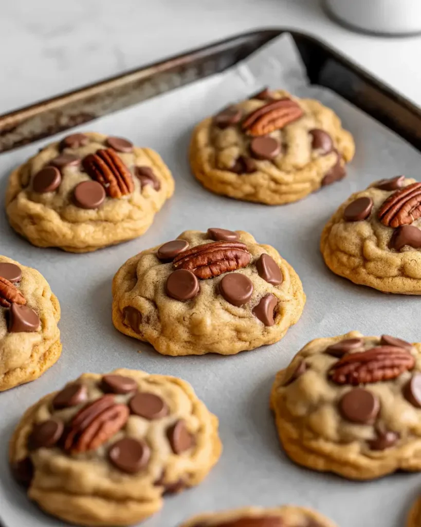 Fresh baked cookies with golden edges and soft centers straight from the oven