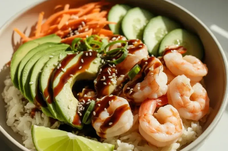 Shrimp Avocado Rice Bowls