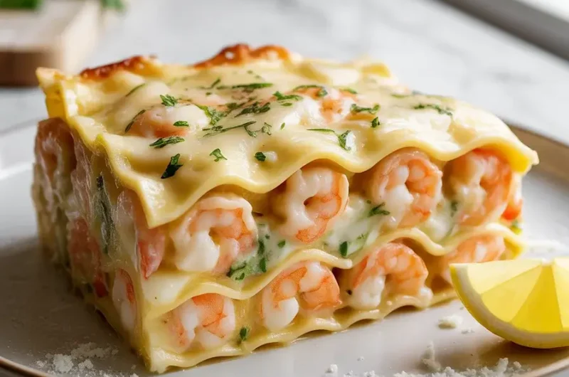 Garlic Butter Shrimp Scampi Lasagna