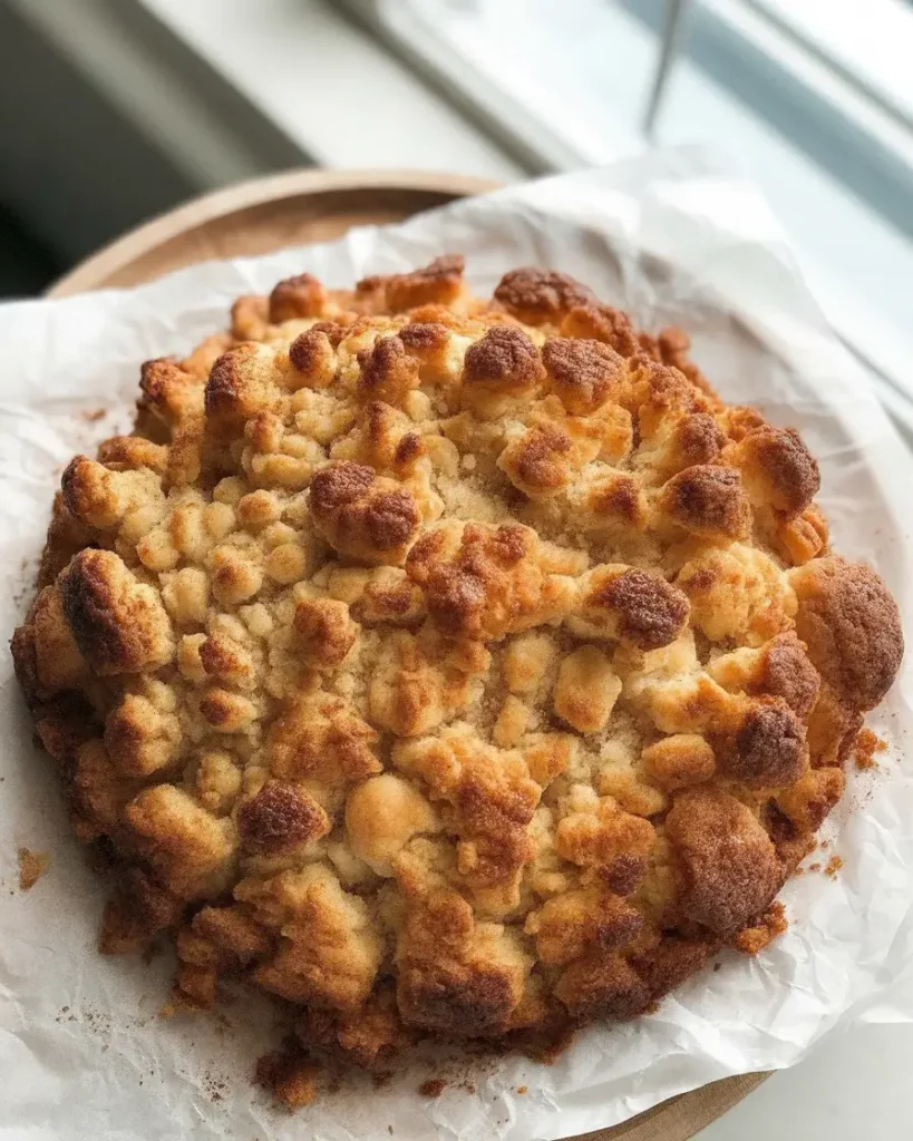 Golden brown sugar crumble baked until crispy and caramelized