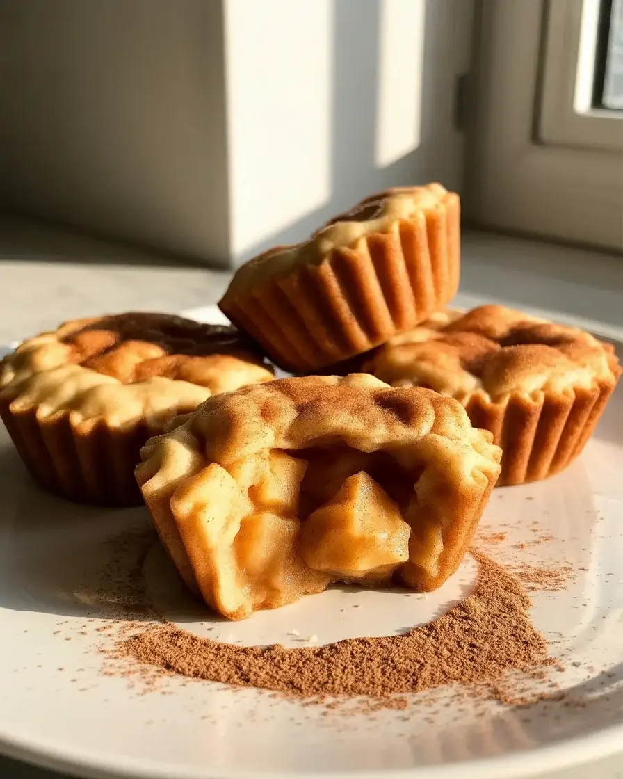 Golden snickerdoodle apple pie bites with warm spiced apple filling inside, perfect for any occasion