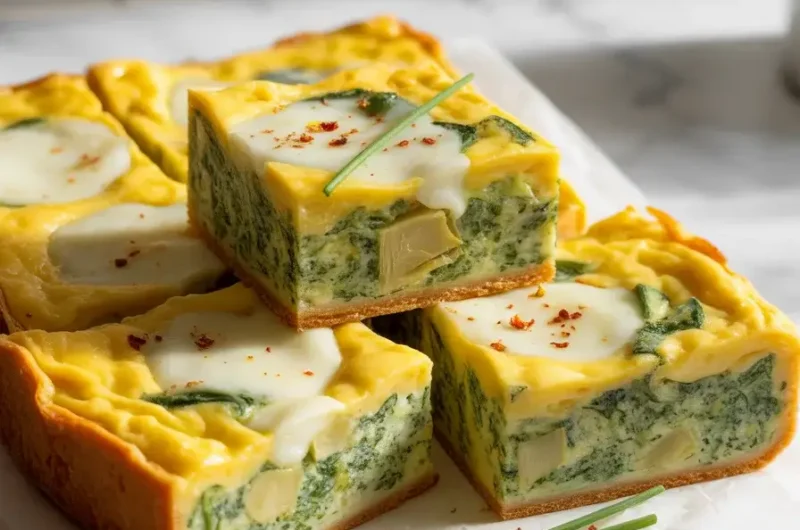 Spinach and Artichoke Egg Bars